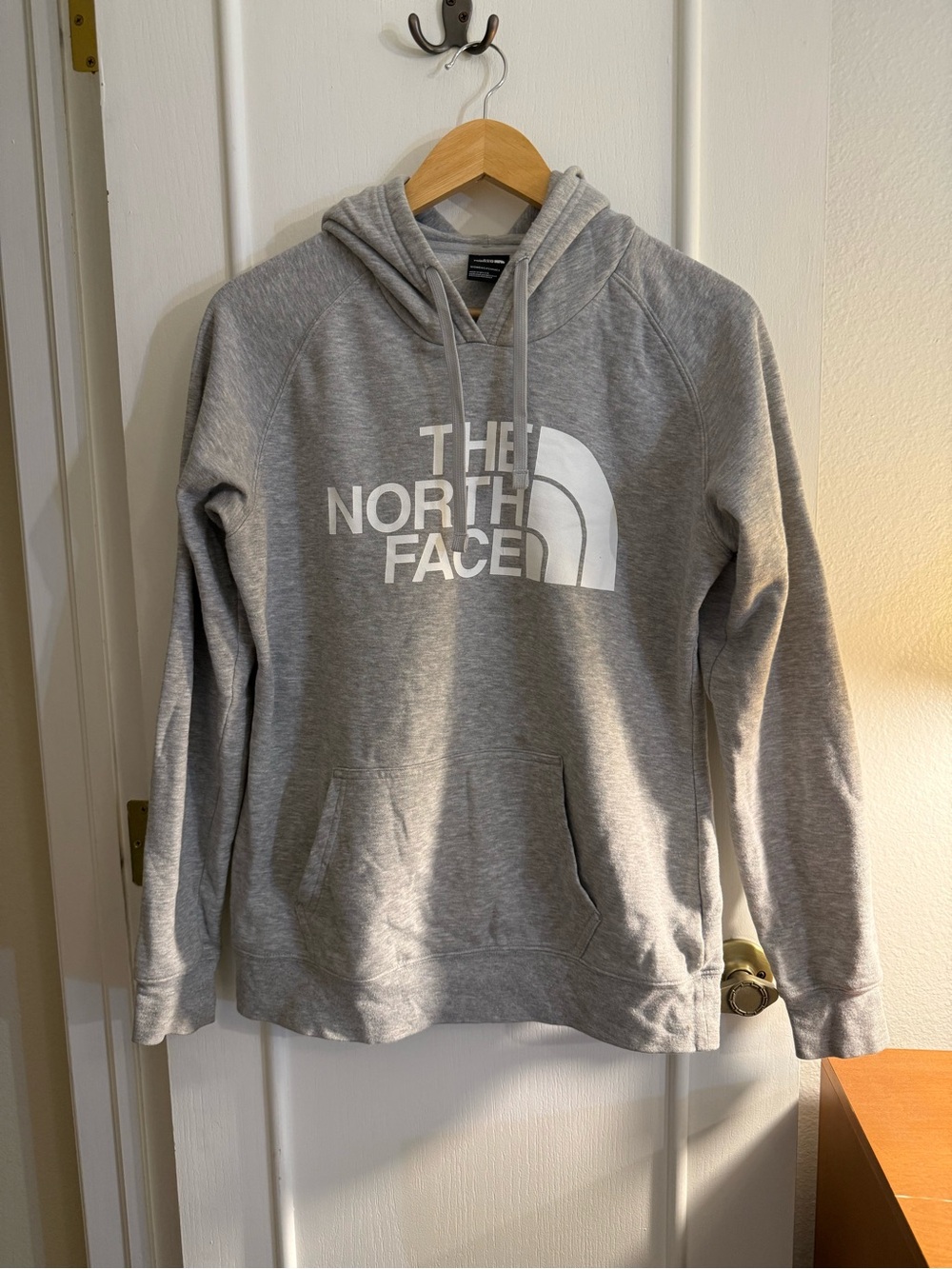 The North Face Gray Pullover Hoodie with White Logo